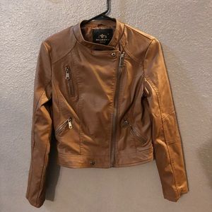 Super cute light brown faux leather jacket